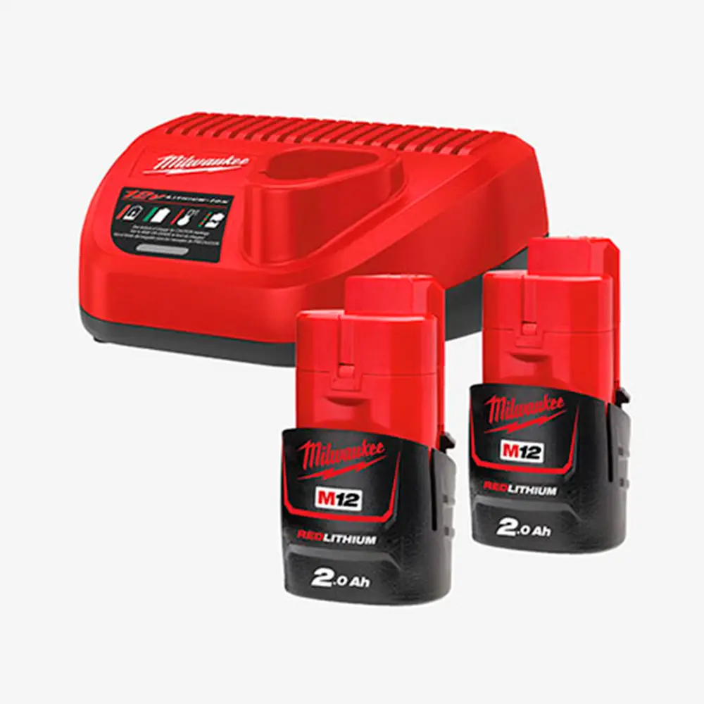 [4933459209] Енергокомплект MILWAUKEE, M12 NRG-202 (+ заряд.пристрій, 2 акум.Х 2Аг) 