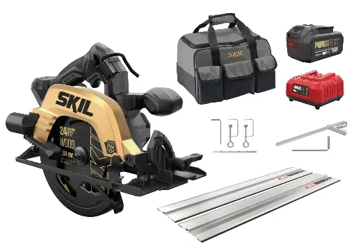 [SW1E3575DB] Пила циркулярна акумуляторна безщіткова, SKIL 3575 DB XP 11071600401 (акумулятор 4,0 Ah, зарядний пристрій, напрямні рейки) 