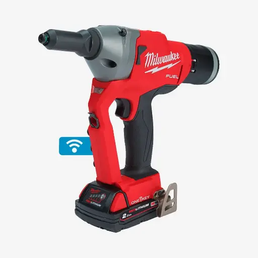 [4933478602] Заклепочник акумуляторний MILWAUKEE, M18 FUEL ONEFPRT-202X, під заклепки (Ø4,8-7,0мм) (+заряд.пристрій, 2ак.Х2Аг, HDкейс) 