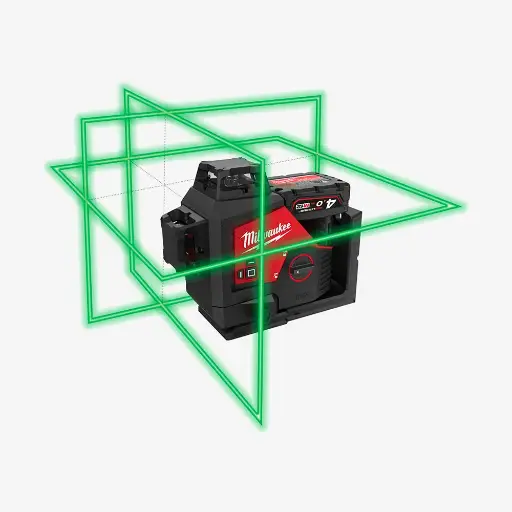 [4933478102] Нівелір лазерний 3D акумуляторний MILWAUKEE, M12 3PL-401C (+зарядний пристрій, 1 акум.Х4Аг, кейс) 
